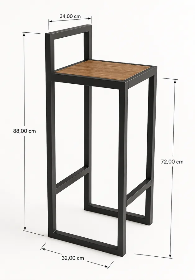 Projeto de banqueta alta industrial