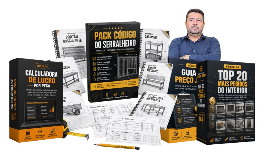 Tudo o que você recebe: pack principal, projetos, 4 bônus e Marcos Bezerra